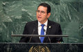 Guatemala’s President, at UN debate, pledges open government, zero-tolerance for corruption